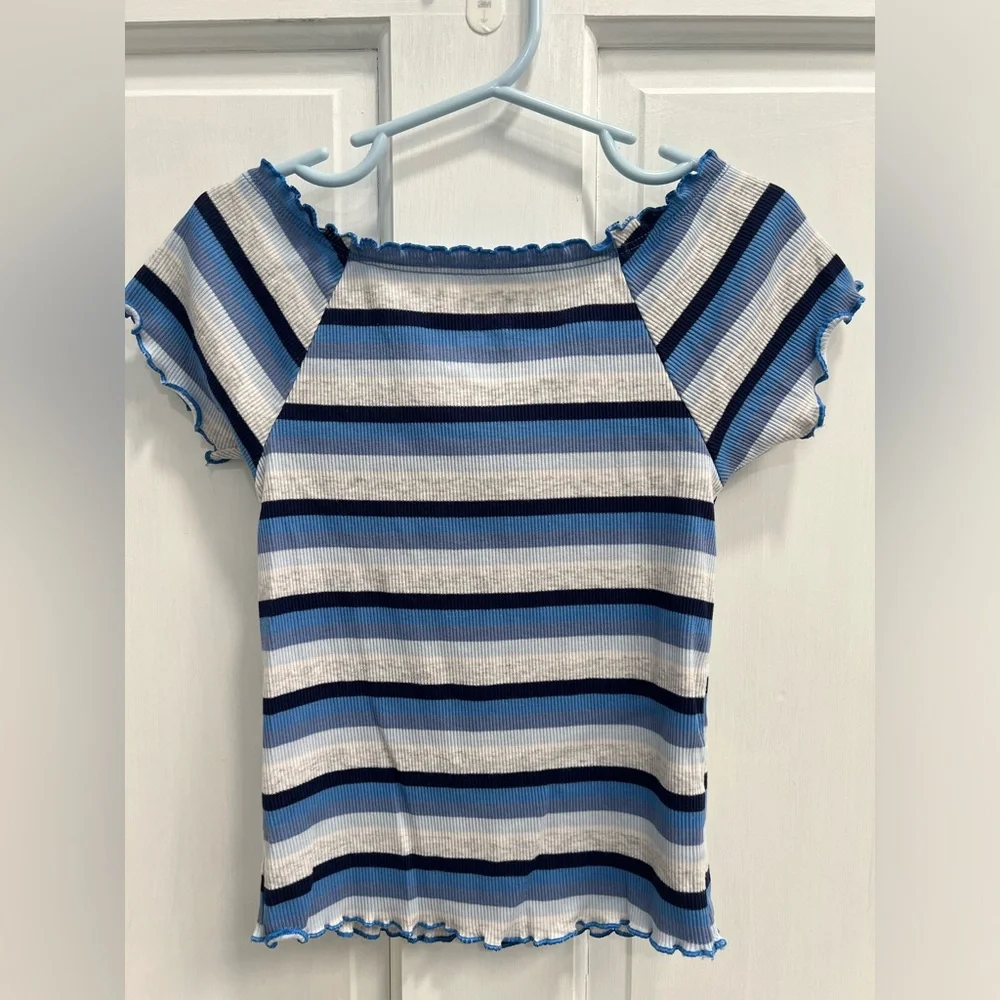 JUSTICE Lot Of 3 Cropped Short Floral Striped Summer Tops SIZE 7 GIRLS Pre Loved
